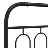 Tidyard Metal Bed Frame Without Mattress with Headboard Black 59.1 x 78.7 Inch Platform Bed Frame, Easy Assembly Mattress Foundation for Bedroom Dorm Guest Room Style M