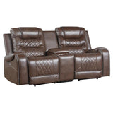 Derringer Wall Hugger Power Double Reclining Loveseat, Brown