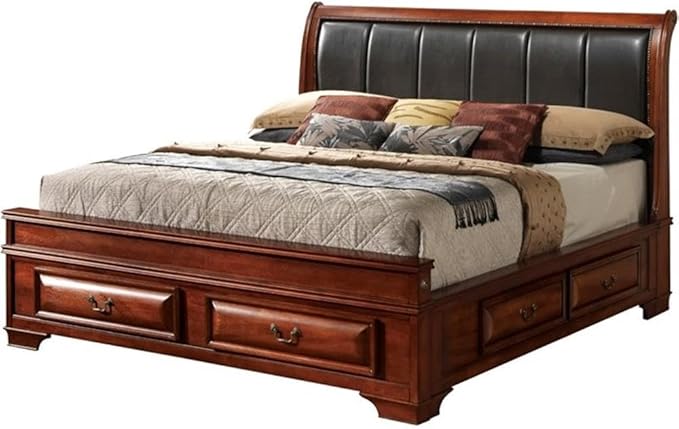 King Storage Bed in Oak