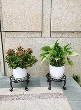 2 Pack Heavy Duty Iron Plant Stand, 11.8'' Diameter, 6'' Tall, Black, Powder Coated