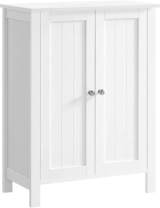 Bathroom Floor Storage Cabinet, Bathroom Storage Unit with 2 Adjustable Shelves,