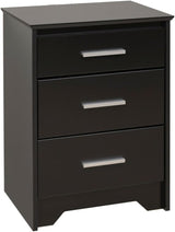 Coal Harbor Contemporary Tall Nightstand Side Table with 3 Drawers, Functional 3-Drawer