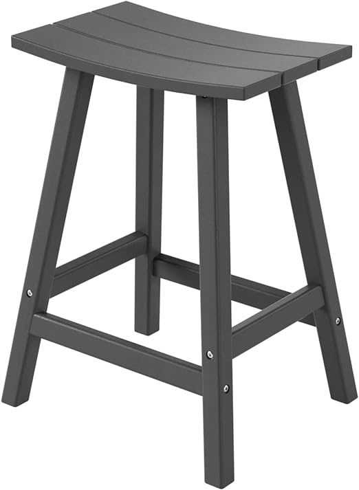 Malibu 29 Inch Outdoor Bar Stools, All Weather Resistant Poly Lumber Adirondack Bar