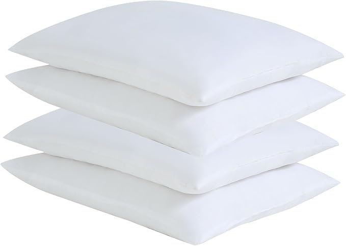 Bed Pillows Standard Size Set of 4-20x36 Flat Pillows for Sleeping Thin