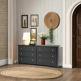 Sonoma Bedroom Furniture: Black Double Dresser for Bedroom, 6-Drawer Wide Chest of Drawers