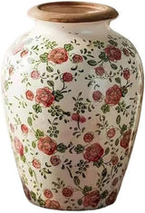 Flower Vases for Bouquet Retro Ice Crack Glaze Old Ceramic Vase Living Roomecorations(A)