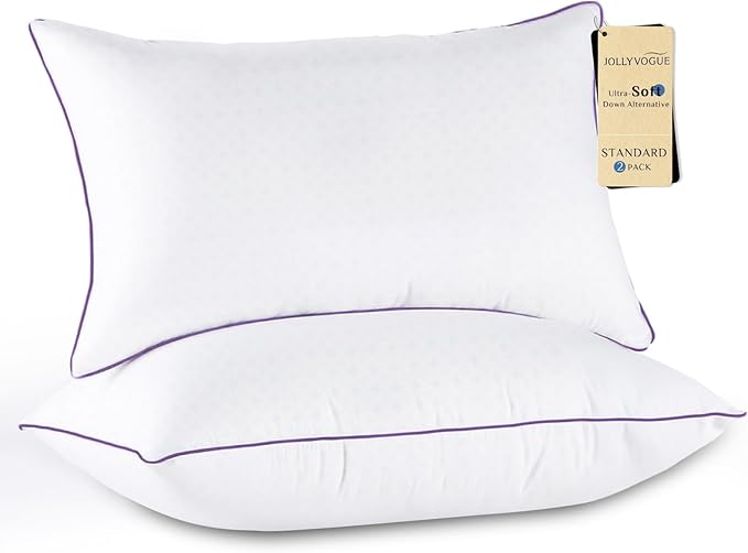 Pillows Queen Size Set of 4, Washable Supportive Bed Pillows with Super Soft Down