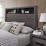 Drummond 3-Piece Gray Wood Panel Bedroom Set - Queen + Nightstand + Chest