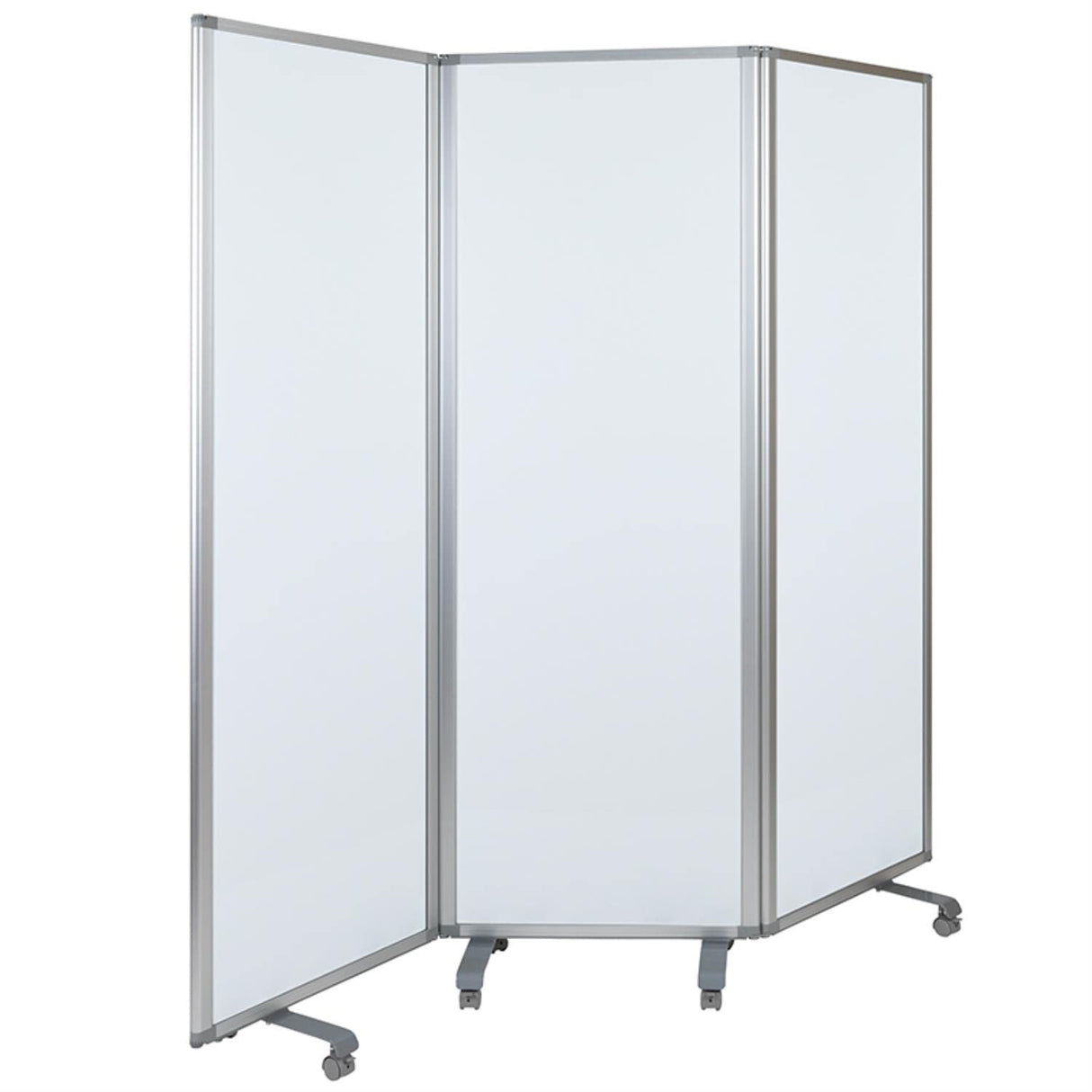 Raisley 3-Section Mobile Magnetic Whiteboard Partition for Classrooms or Offices