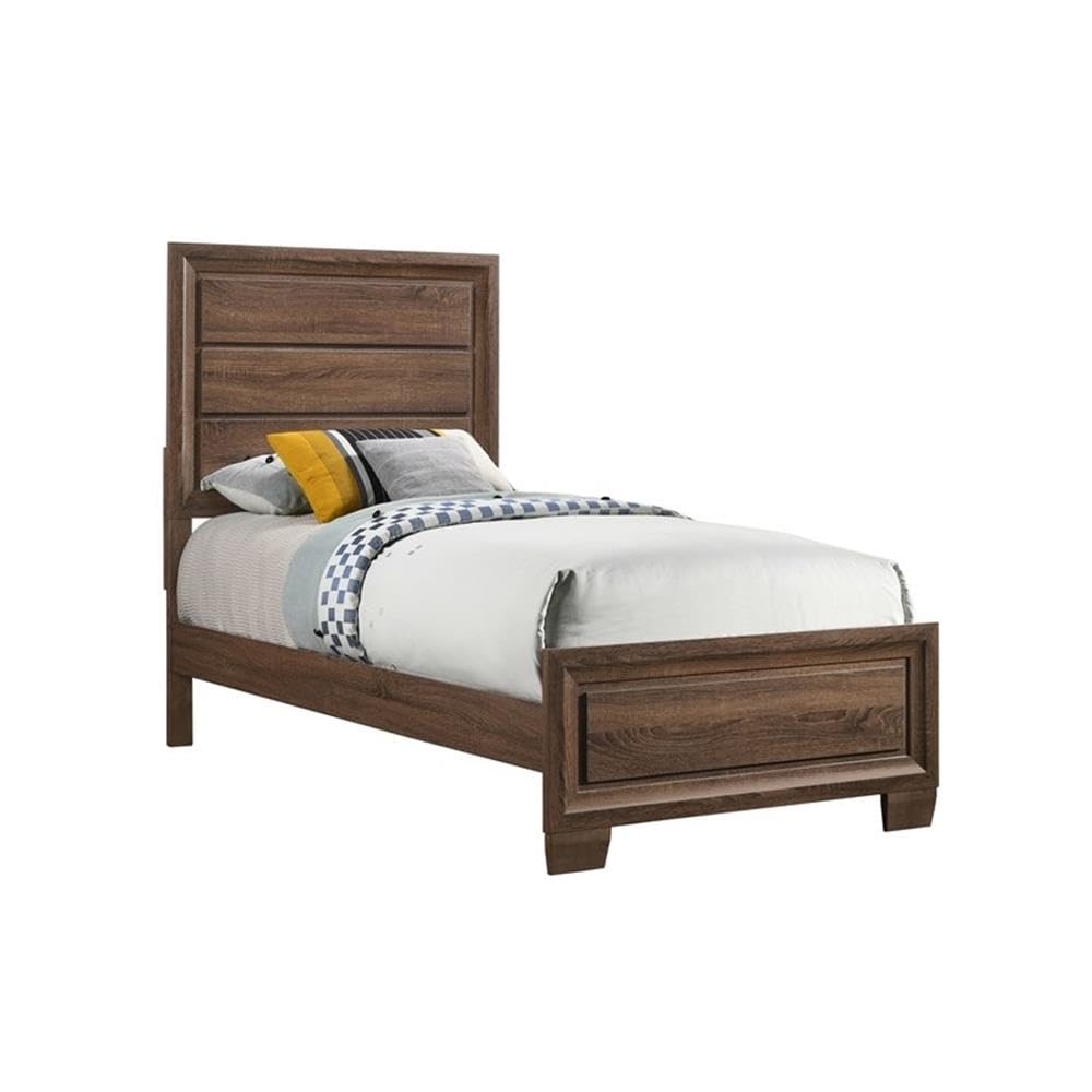 Brandon Twin Bed 5-Piece Set, Warm Brown