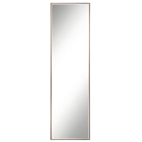 Wall Decorative Mirror with Frame 18.46 X 61.77 Inch Silver Color Cooper-Free