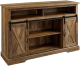 Farmhouse Sliding Door Wood 52" Highboy TV Stand Console Buffet Credenza