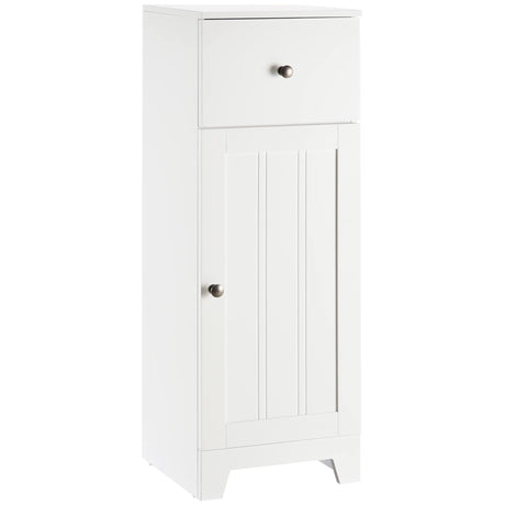 Short Bathroom Storage Cabinet, Cabinet Organizer with 1 Drawer and Adjustable Shelf