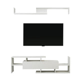 Surrey Mid-Century Modern TV Stand with MDF Shelves and Bookcase for Living Room