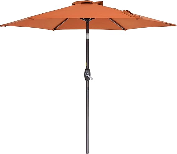 9' Outdoor Umbrella Patio Umbrella 2-Year-Non-Fading Steel Market Umbrella with Push Button