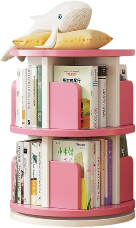 5 Tier Rotating Bookshelf, 360 Display Corner Bookshelf for Small Space