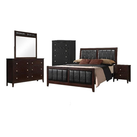 Carlton Eastern King Bed 5-Piece Set, Cappuccino