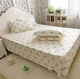 Floral Sheets for Queen Size Bed Cotton Pink Rose Bed Shees Shabby & Chic Bedding