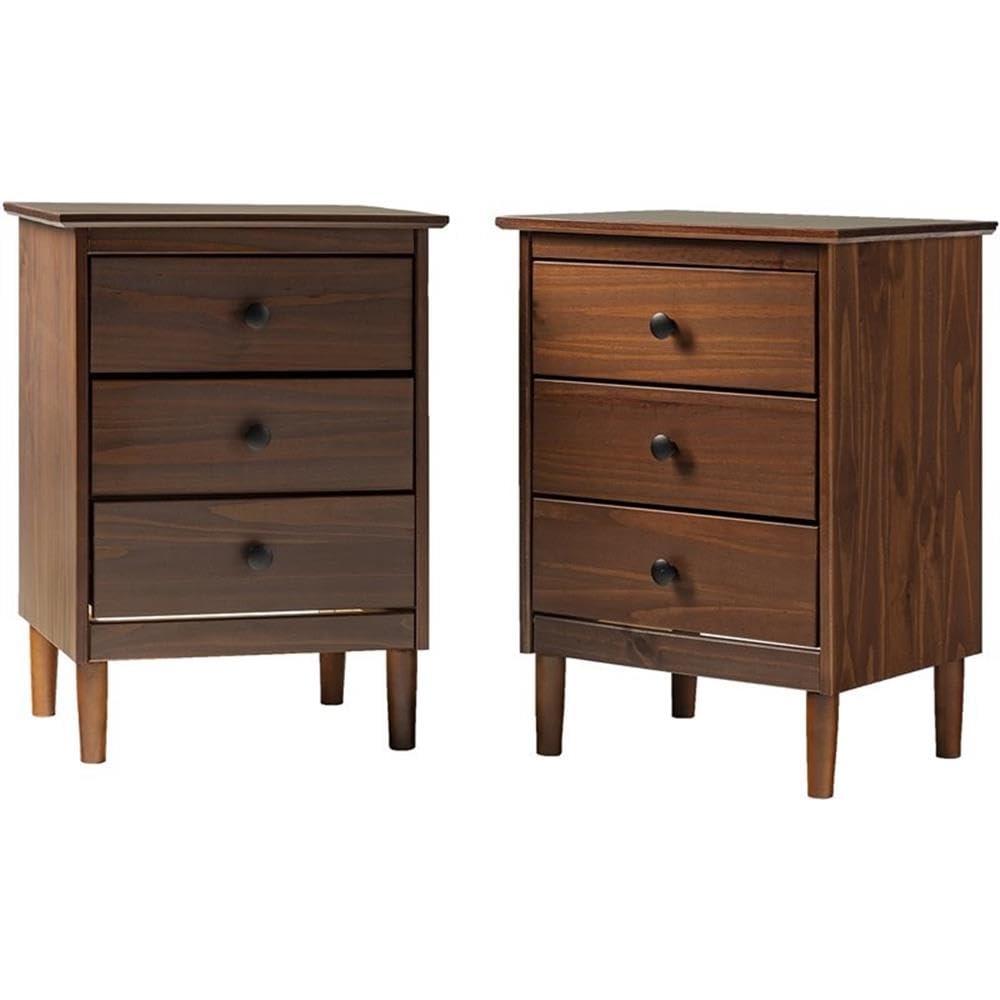 Myron Modern 2 Piece Solid Wood 3 Drawer Nightstand Set