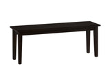 Simplicity 48'' Solid Wood Classic Traditional Modern Dining and Kitchen Bench, Espresso