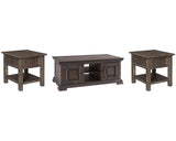 Wyndahl Rustic Rectangular End Table, Distressed Dark Brown Finish