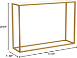 Gold Console Table,Narrow Entryway Table with Marble Top and Accent Metal Frame,
