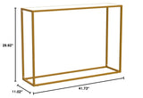 Gold Console Table,Narrow Entryway Table with Marble Top and Accent Metal Frame,