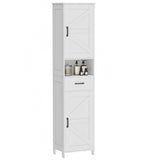 67" H Tall Bathroom Storage Cabinet with 2 Barn Doors and 1 Drawer, Narrow Storage Unit