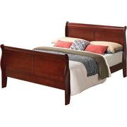 Louis Phillipe Queen Sleigh Bed - Cherry Finish
