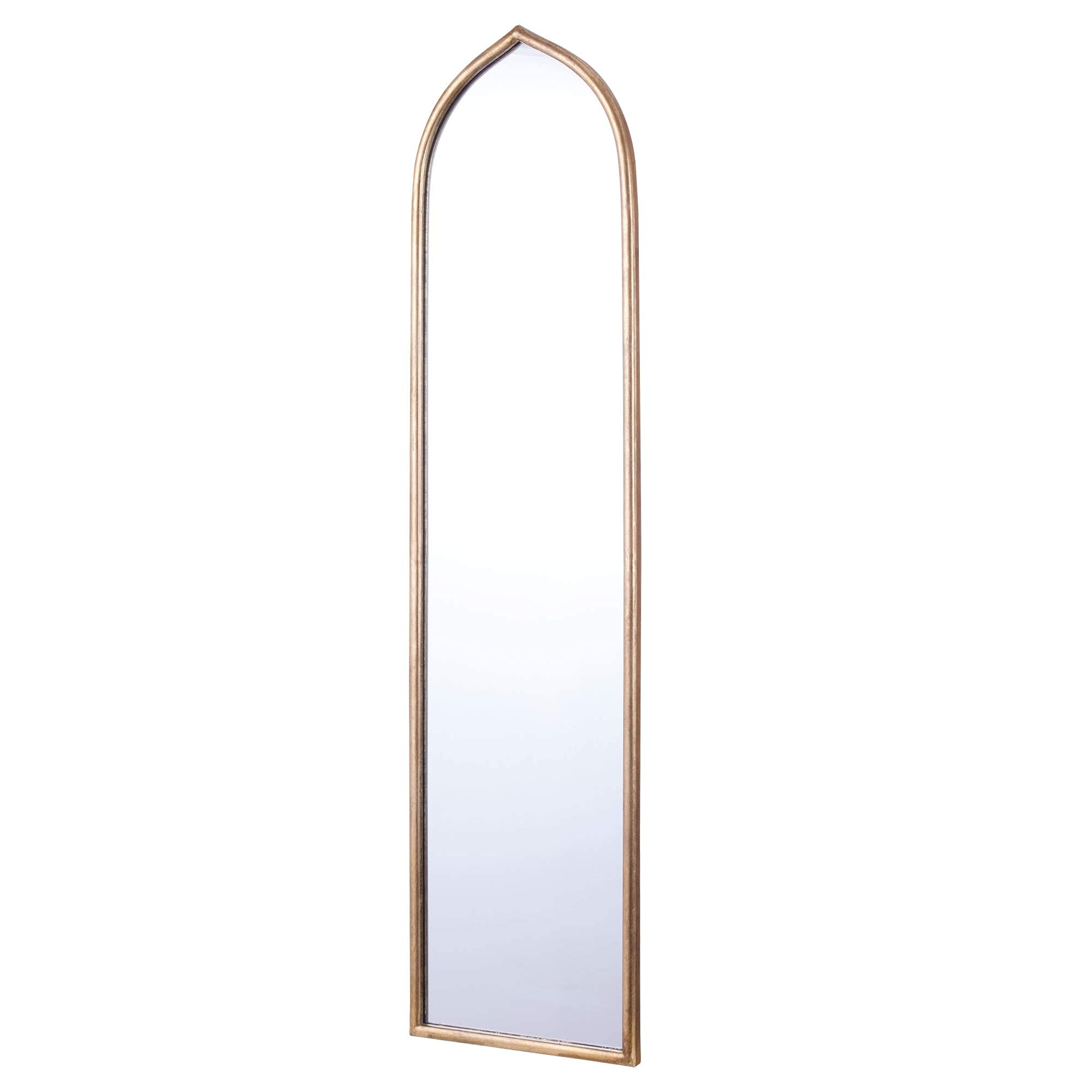 Long Gold Arched Mirror, Decorative Hanging Tall Mirror,Long Skinny Mirror