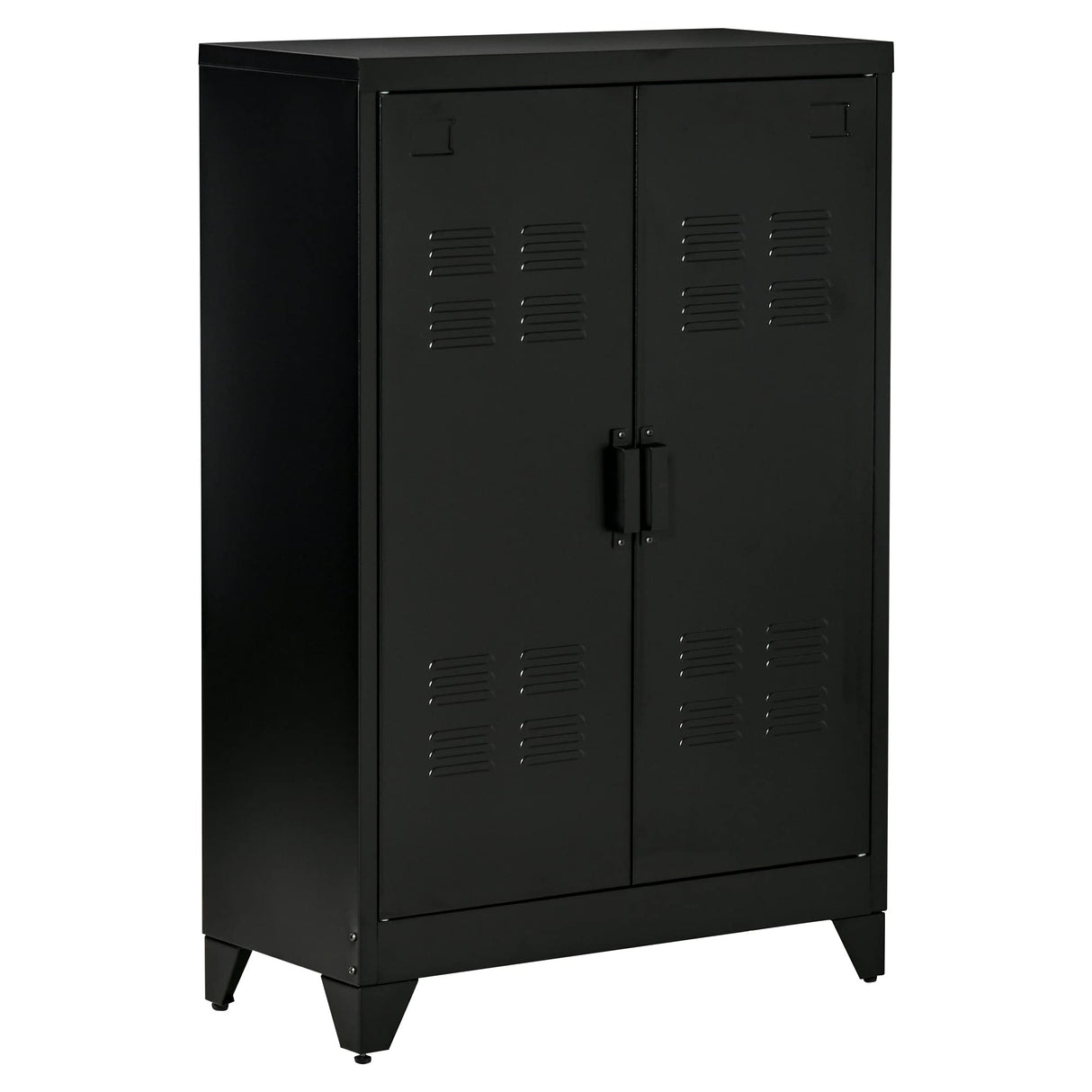 Industrial Storage Cabinet, Steel Garage Cabinet with Double Doors and Adjustable Shelves