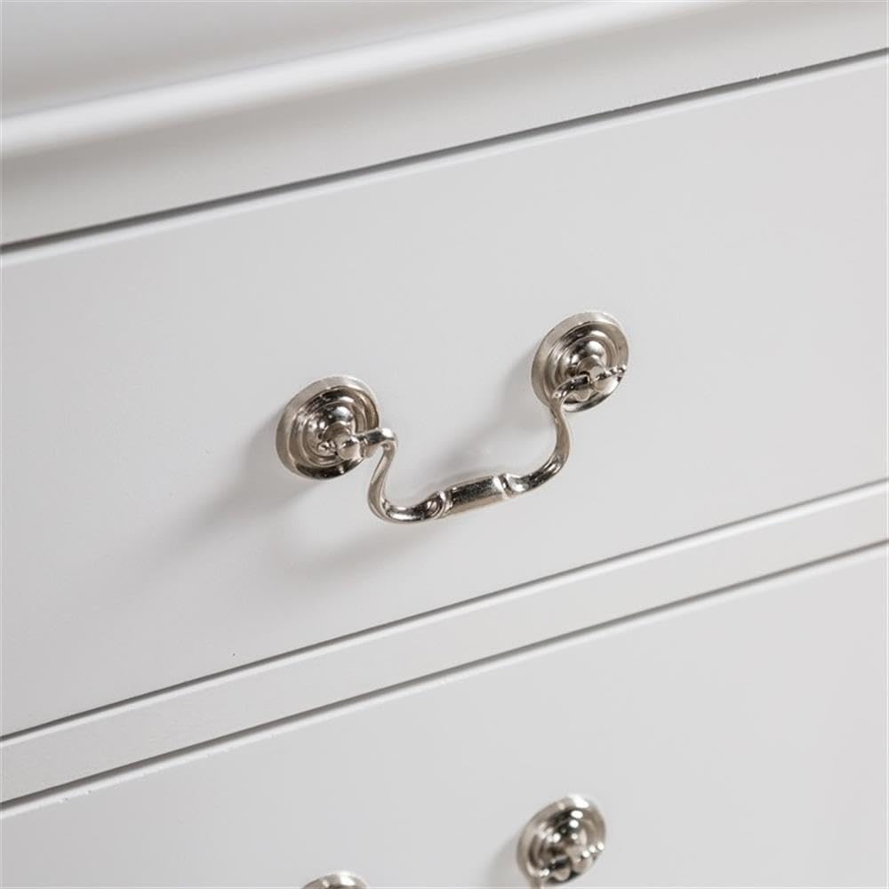 Transitional Wood 2-Drawer Nightstand in White