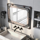 Marico Industrial Wall Mirror with Metal Frame and Nailhead Trim