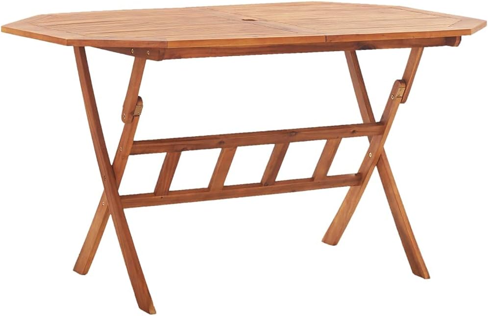 Folding Patio Table 53.1"x33.5"x29.5" Solid Wood Acacia