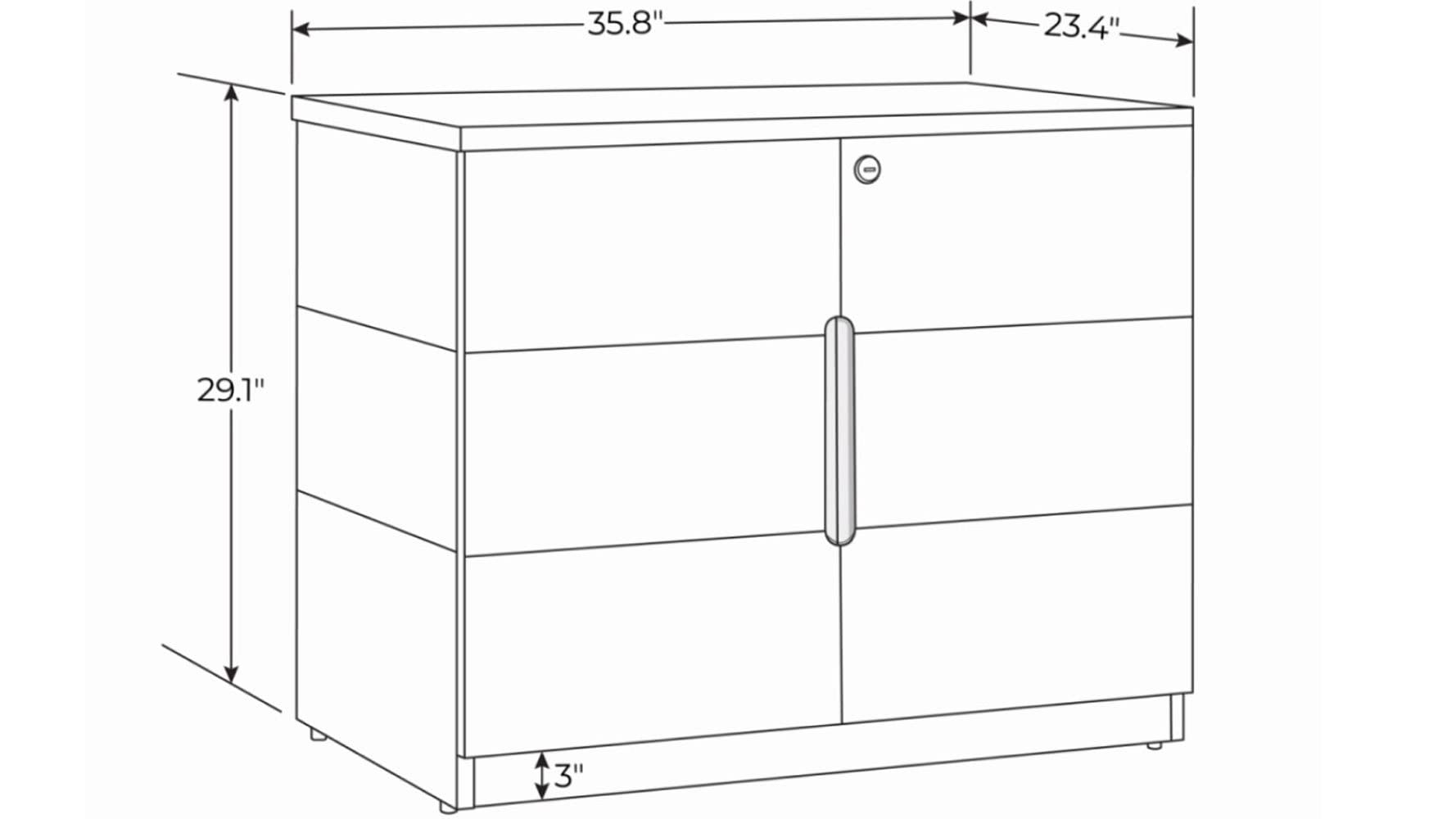 Hayes Modern 2 Door Storage Printer Cabinet - White