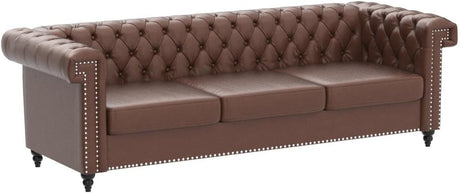 Christopher Knight Home Parkhurst Sofas, Cognac + Dark Brown