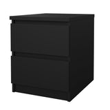 2 Drawer Bedroom Nightstand Nighstand, 19.69 in x 15.91 in x 19.49 in, Black