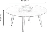 Round Wood Coffee Table Scandinavian 4 Legs Natural Cocktail Table Japanese Table