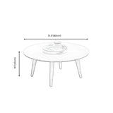 Round Wood Coffee Table Scandinavian 4 Legs Natural Cocktail Table Japanese Table