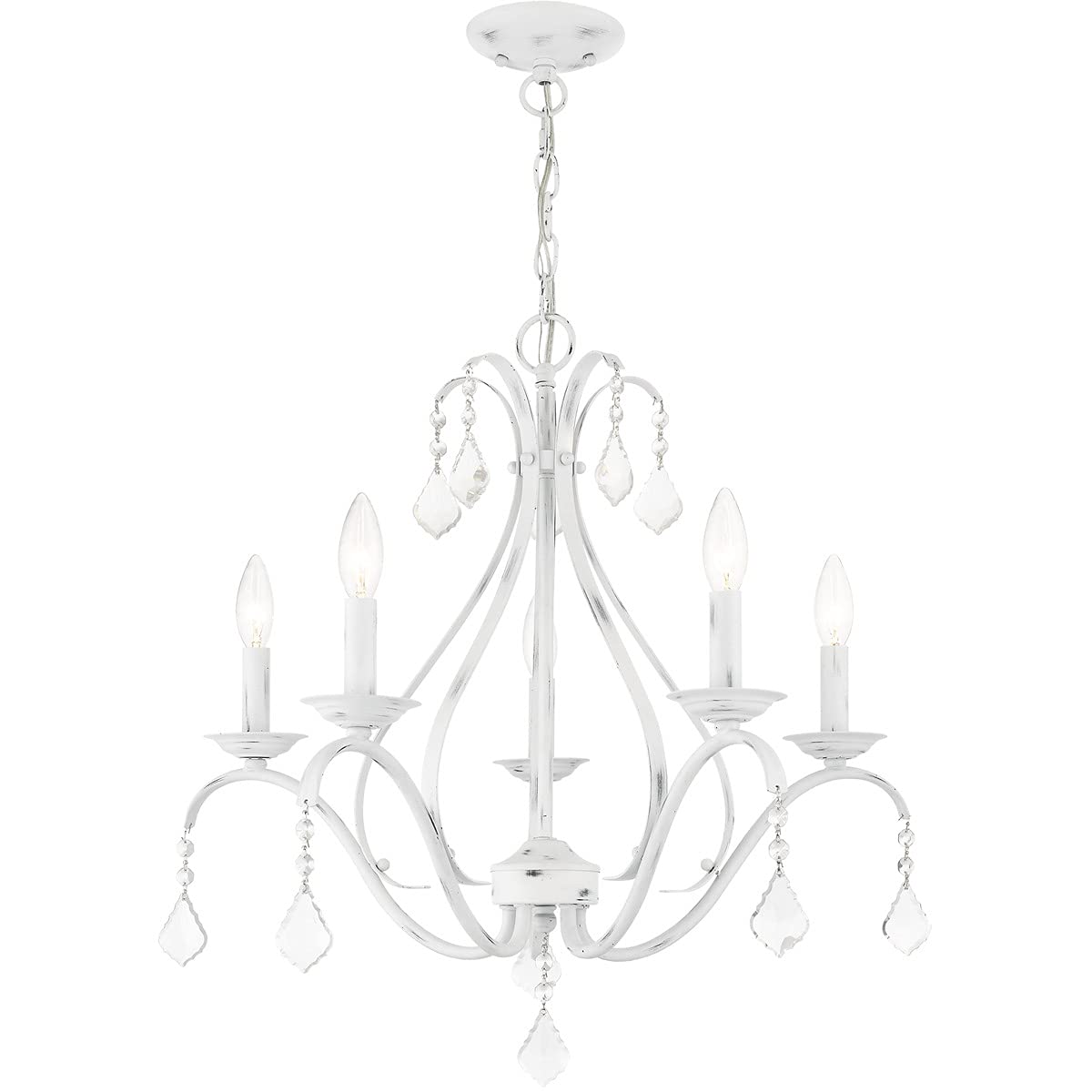 Lighting 40845-60 5 Light Antique White Chandelier