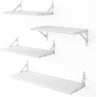 Floating Shelves, Set of 4, Gray Wood Wall Mounted Shelf for Living Room, Bathroom