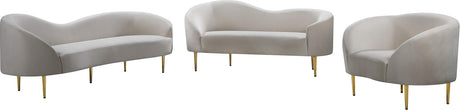 Ritz Collection Modern | Contemporary Velvet Upholstered Loveseat