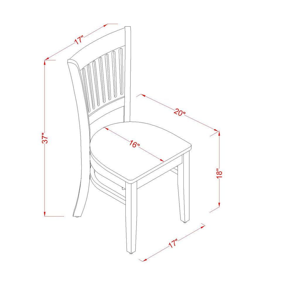 DMVA3-OAK-W 3 Piece Dinette Set for Small Spaces Contains a Round Dining Table