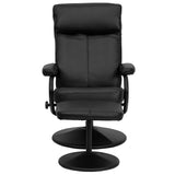 863BK LeatherSoft Recliner and Ottoman Set Black (BT7863BK)