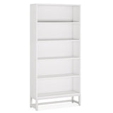 Tall Bookcase and Bookshelf, 70.8” Large Bookcases Organizer with 5-Tier Storage Shelves, Heavy Duty Free-Standing Library Bookshelf Shelving Unit for Living Room, Bedroom, Office (White)