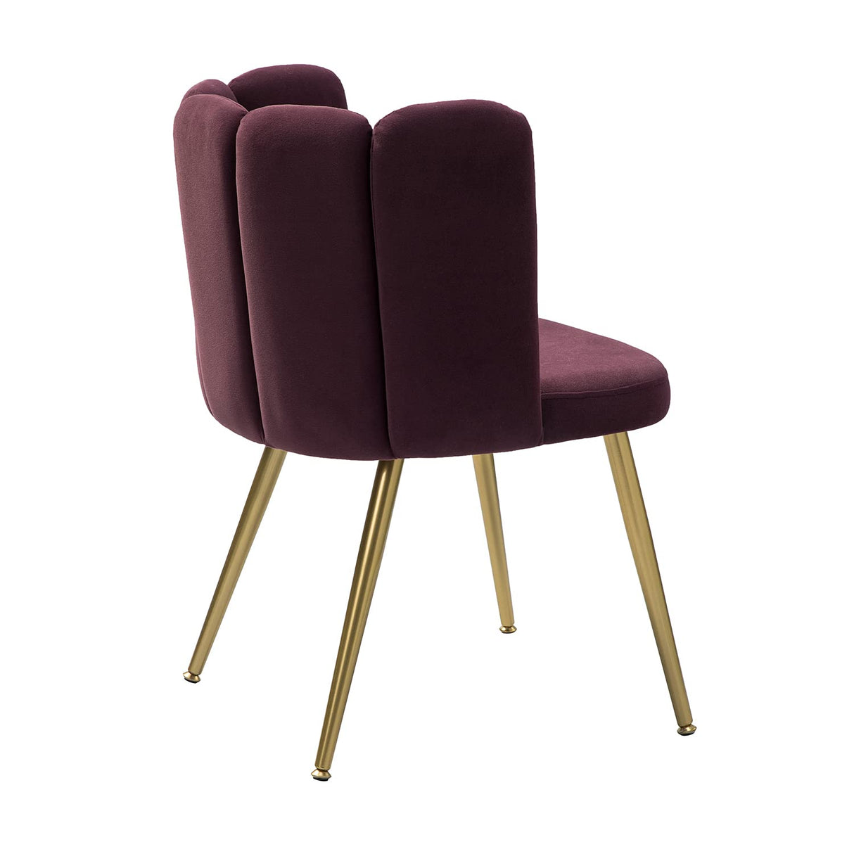 Velvet Dining Chair Modern Living Room Chair with Shell Back and Golden Metal Legs,