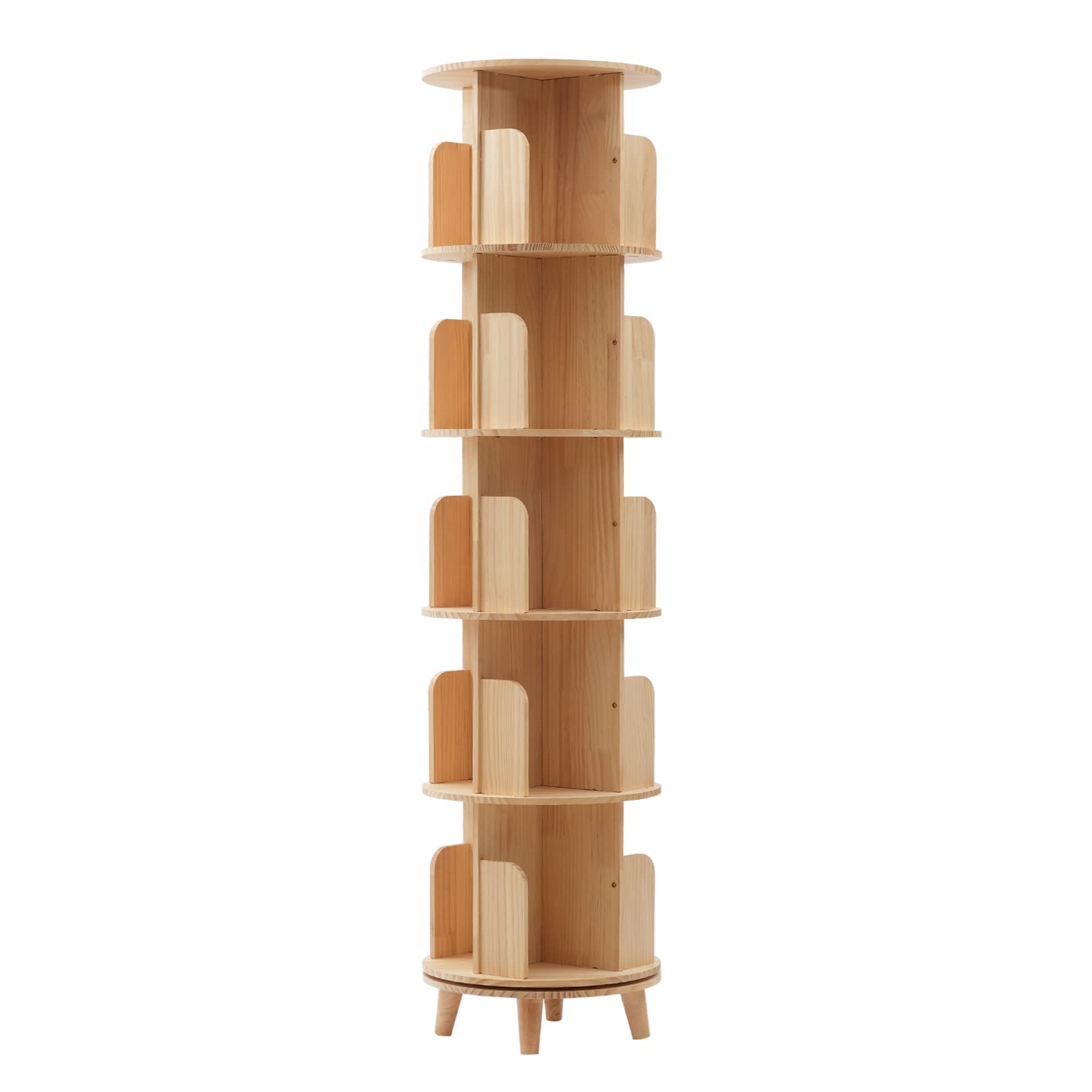 Rotating Bookshelf 360 Display,Corner Bookshelf for Small Space