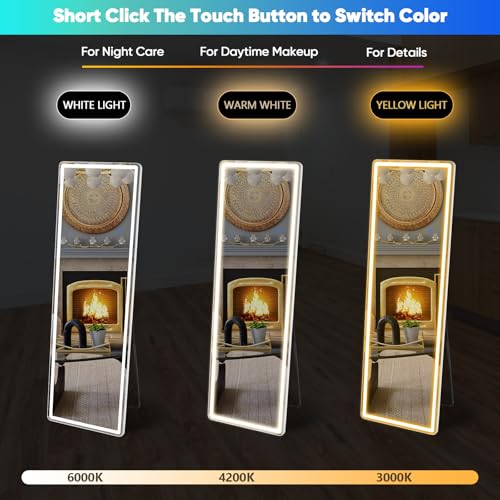 LED Full Length Mirror 20×63 with 3 Color Lights