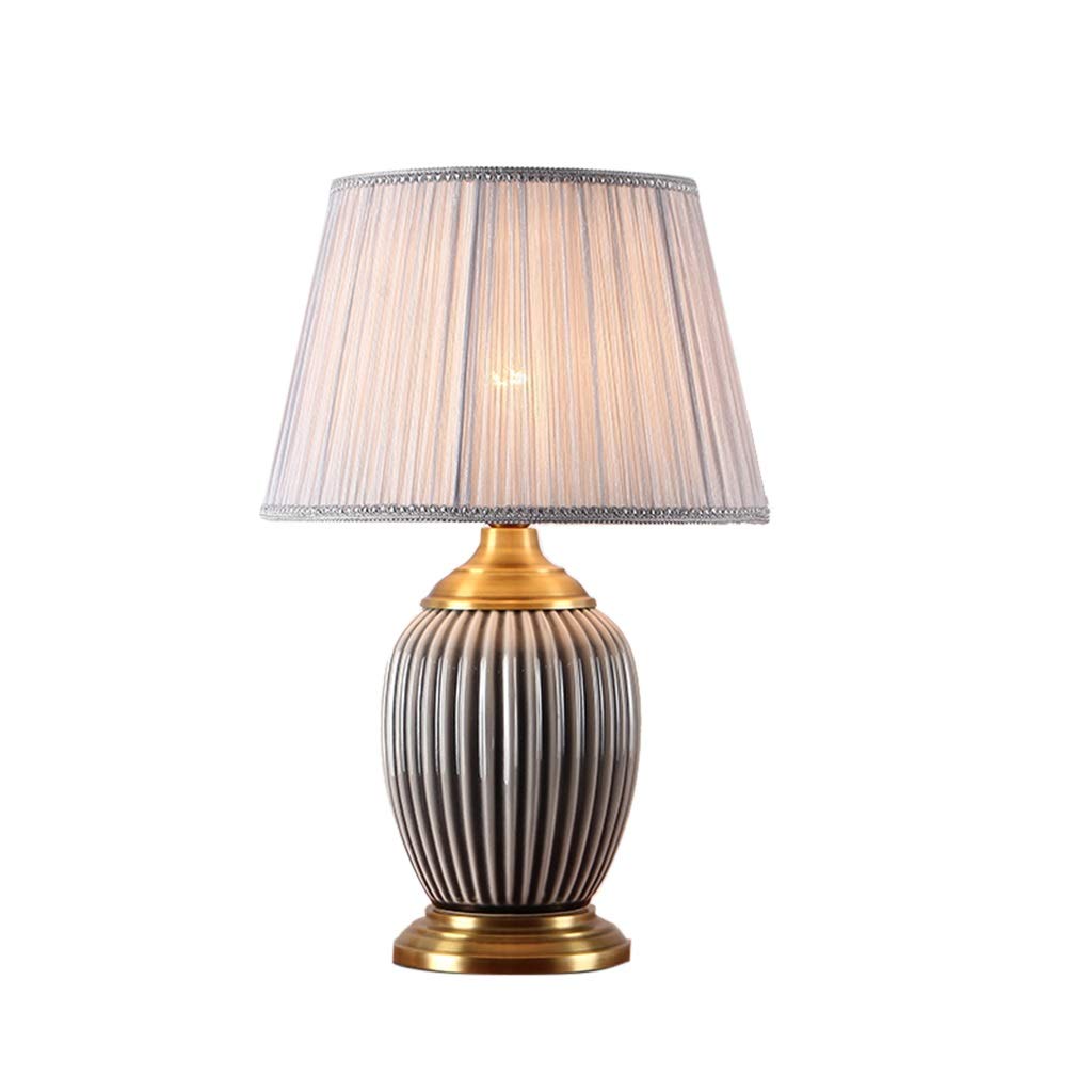 Table Lamps, Ceramic Desk Lamp, E27 Energy Saving Eye Protection Bedside Lamp Entrance Corridor Bedroom Night Light 2 Sizes Modern Simplicity Reading Lamp/30 * 48Cm