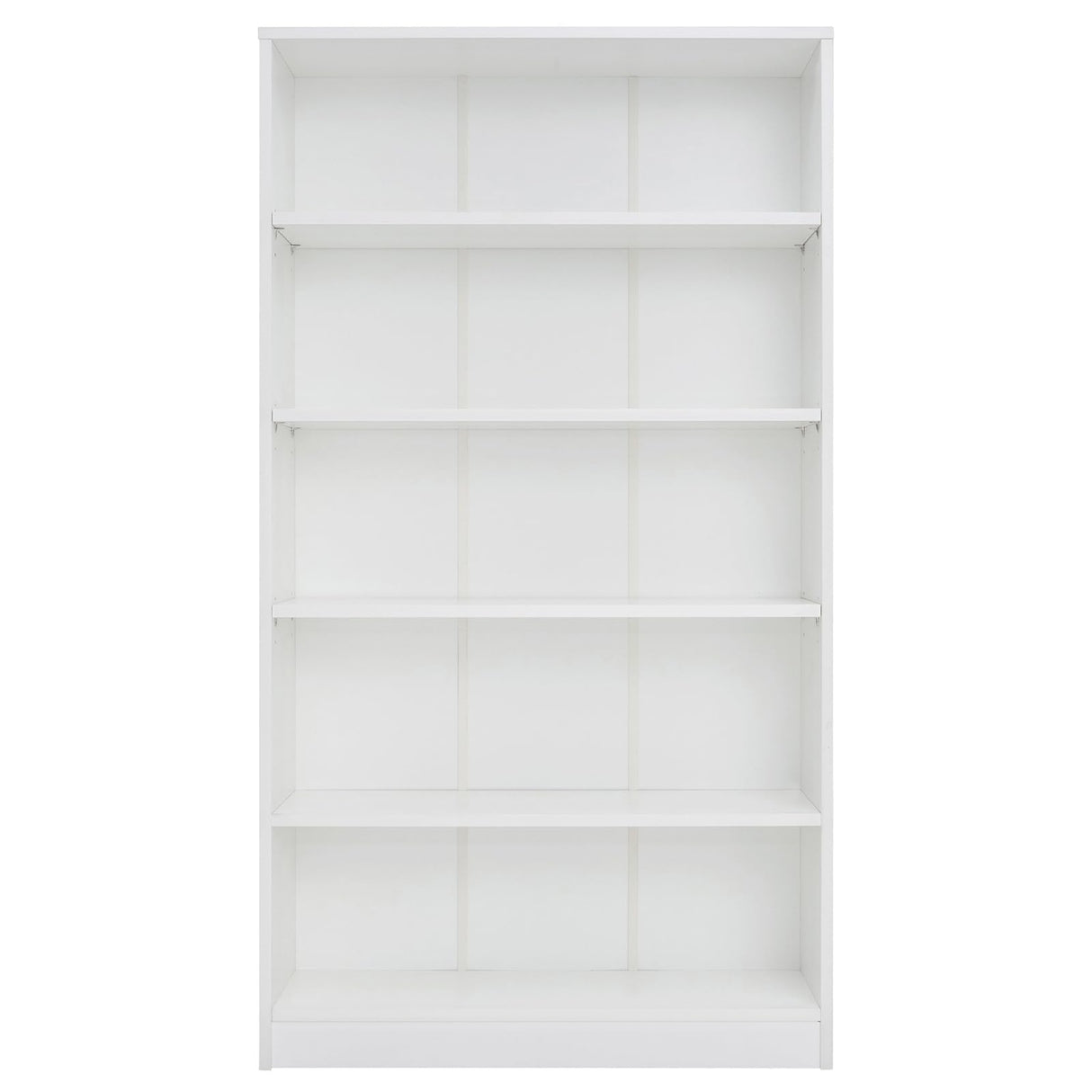 5 Shelf White Bookcase 60 inch Tall Wood Bookshelf for Bedroom